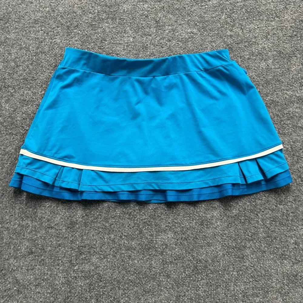 Nike Skort Womens Size L Blue Dri-Fit Pleated Athletic Tennis Golf Skirt